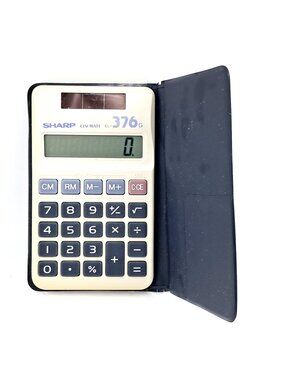 Vintage SHARP Elsi-Mate Electronic Calculator EL-376G With Original Sharp Case